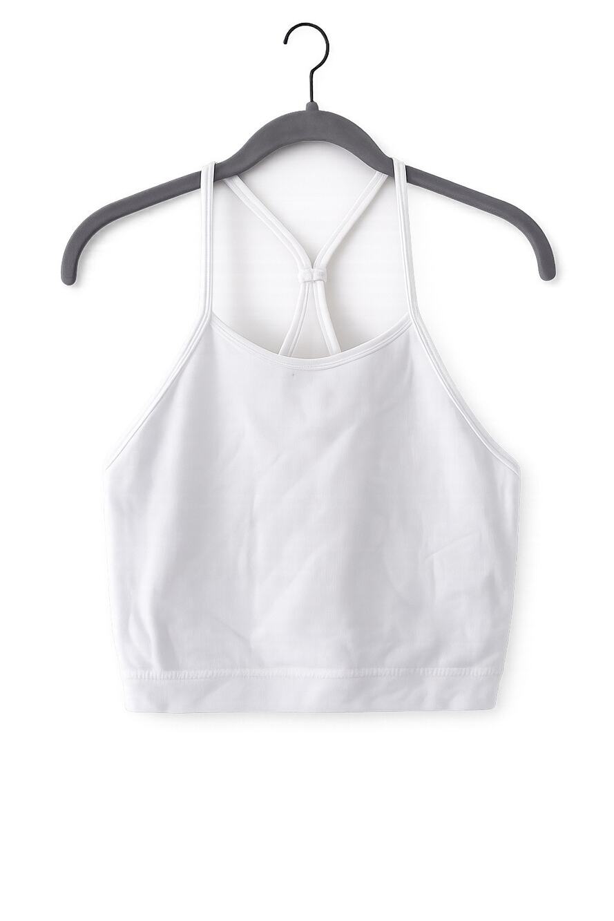 Premi Seamless White Racerback Sports Bra Bralette Stretch Women’s Size L Top